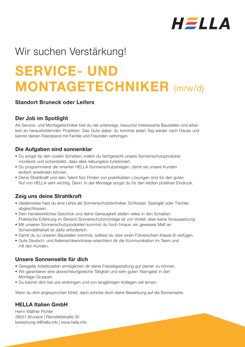 Service- und Montagetechniker (m/w/d)
