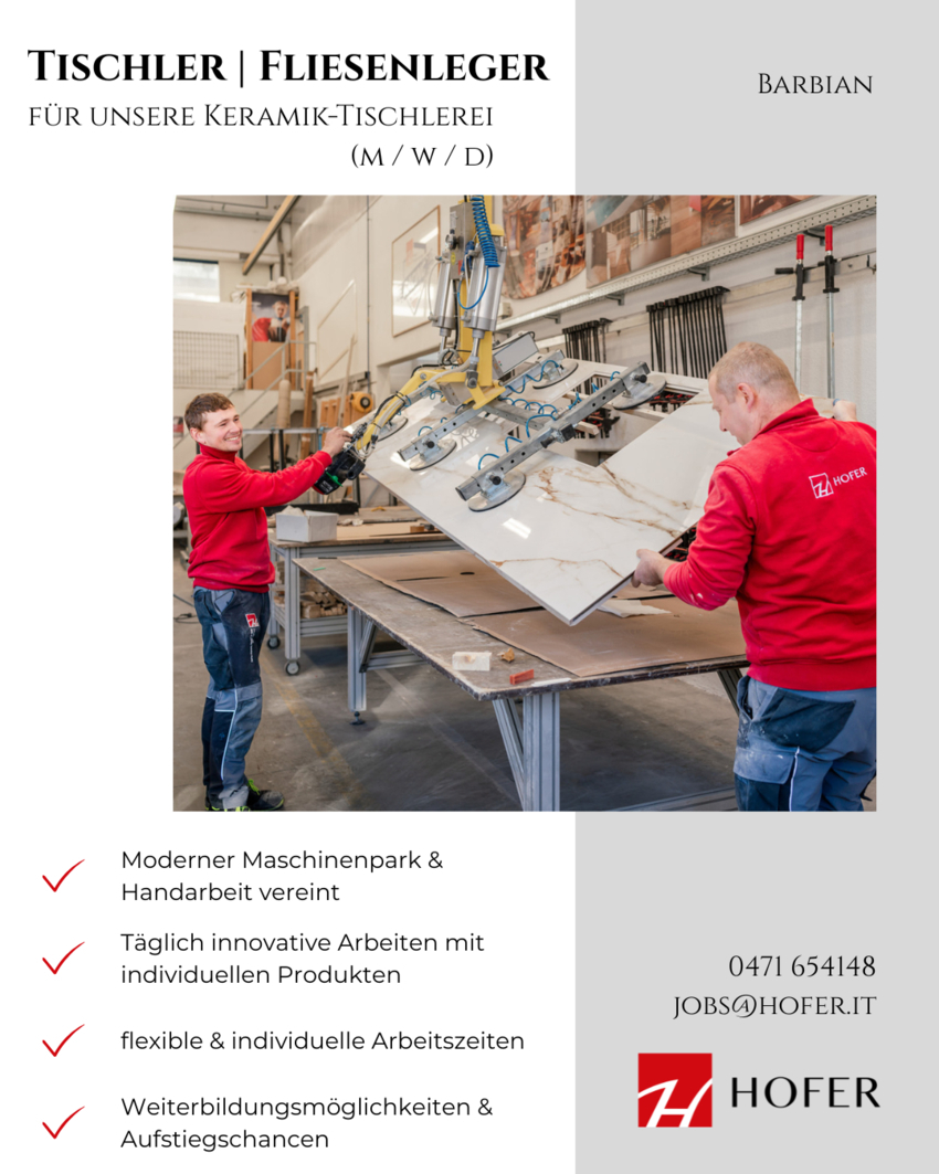 Tischler / Fliesenleger (m/w/d) -