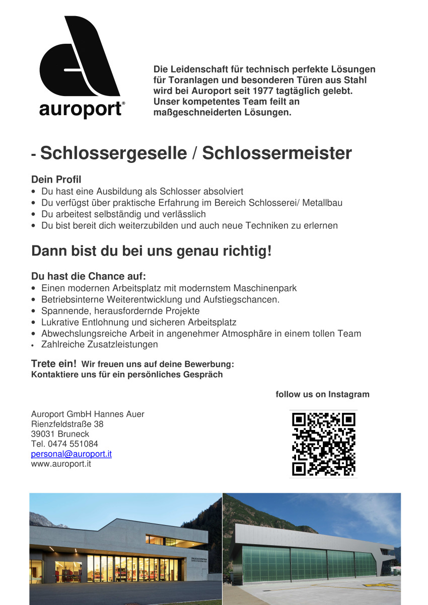 Schlossergeselle / Schlossermeister (m/w/d)