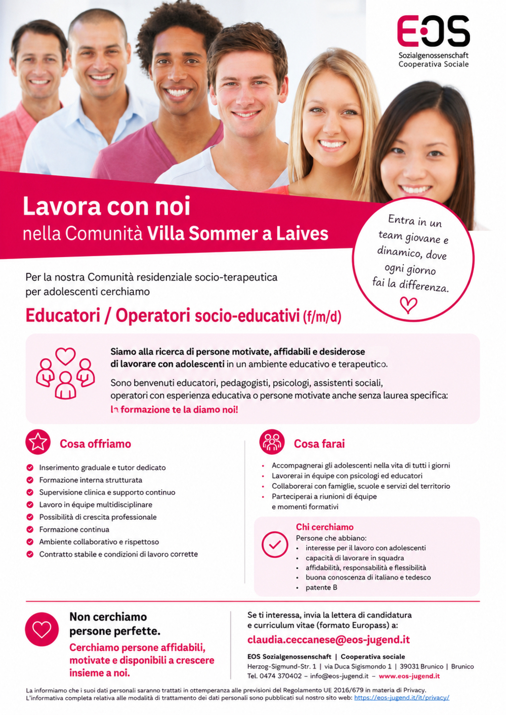 Educatori / Operatori socio-educativi (f/m/d)
