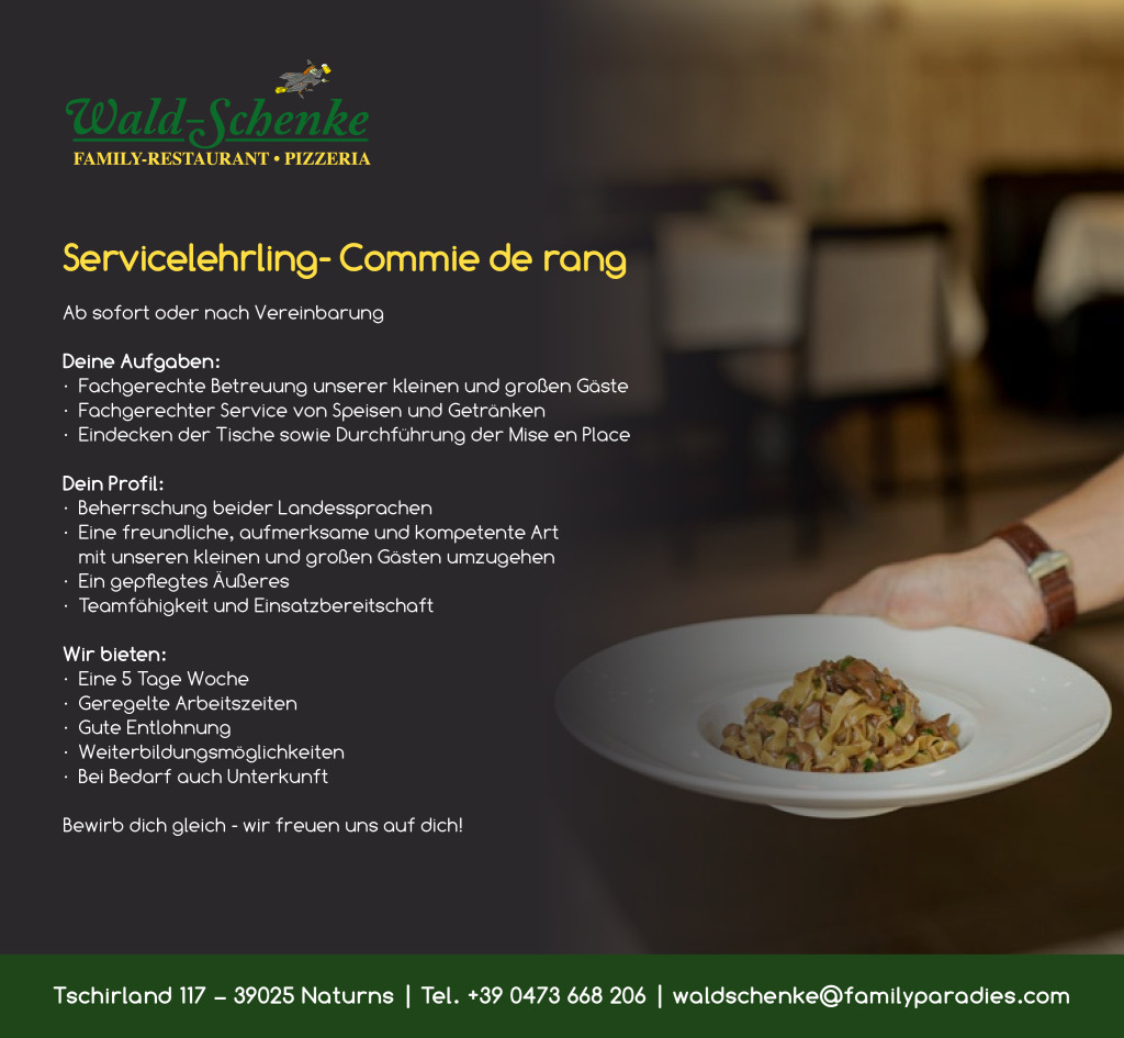 Servicelehrling - Commis de Rang (m/w)