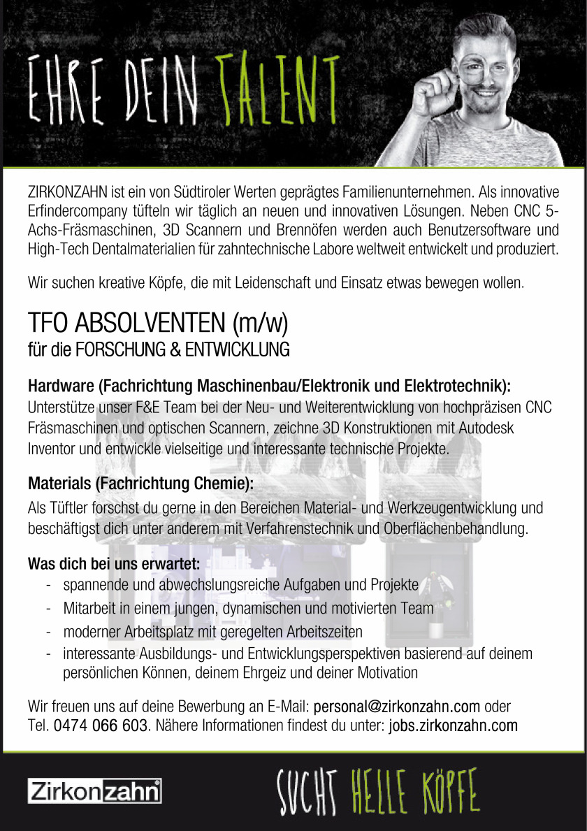 TFO Absolventen (m/w) für die Forschung & Entwicklung