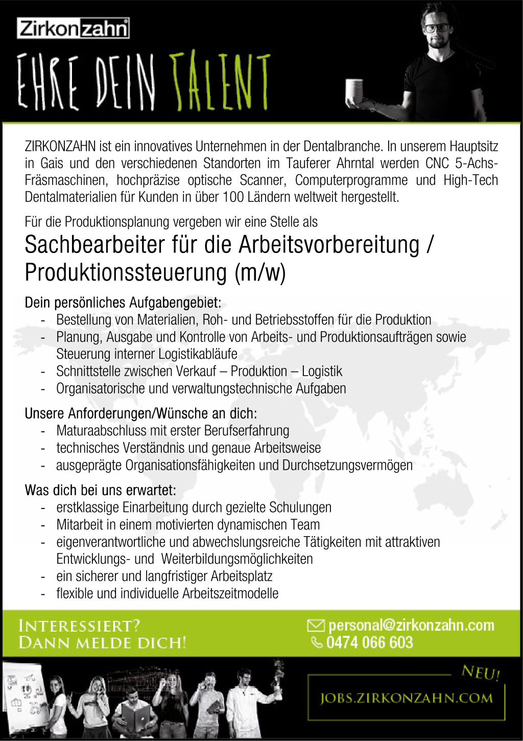 Sachbearbeiter für die Arbeitsvorbereitung / Produktionssteuerung (m/w)