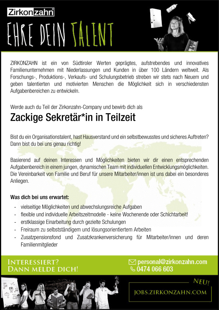 Zackige Sekretär*in in Teilzeit