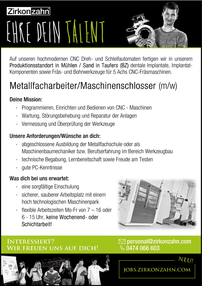 Metallfacharbeiter / Maschinenschlosser (m/w)
