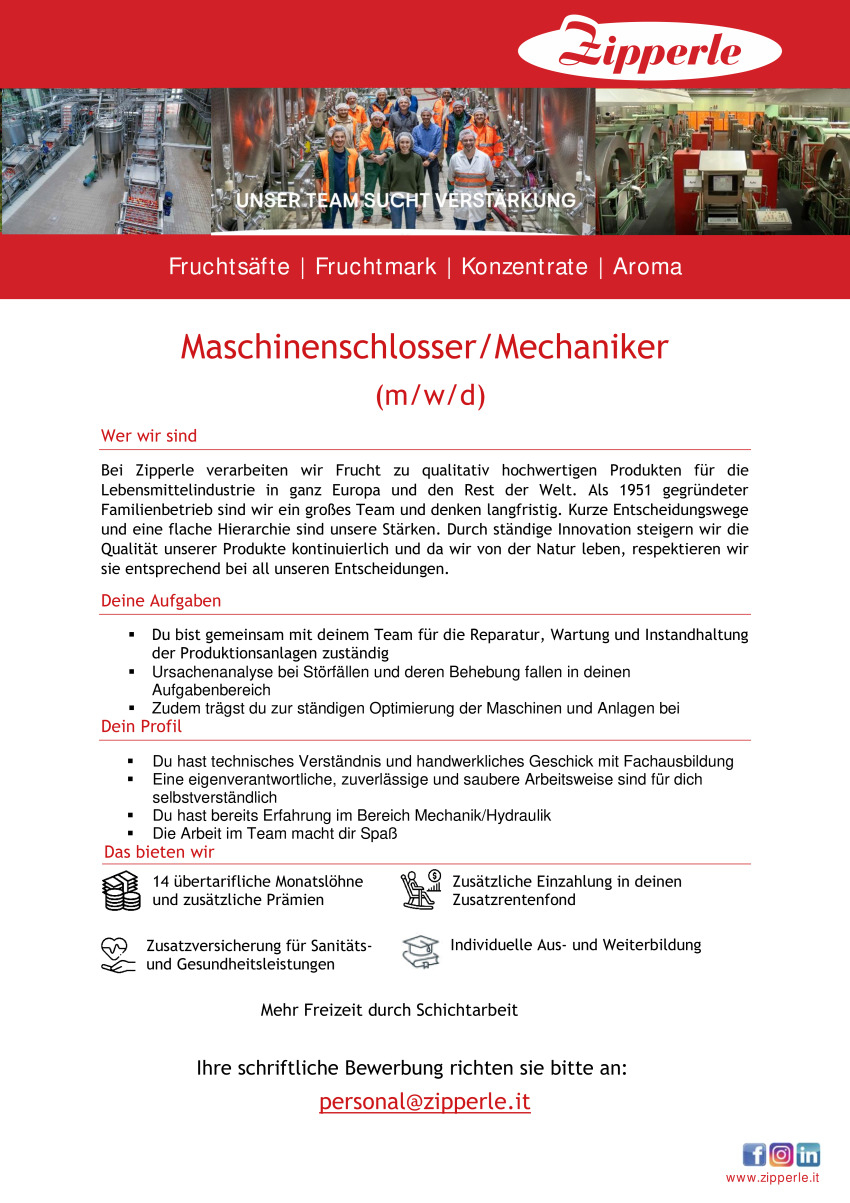 Maschinenschlosser / Mechaniker (m/w/d)