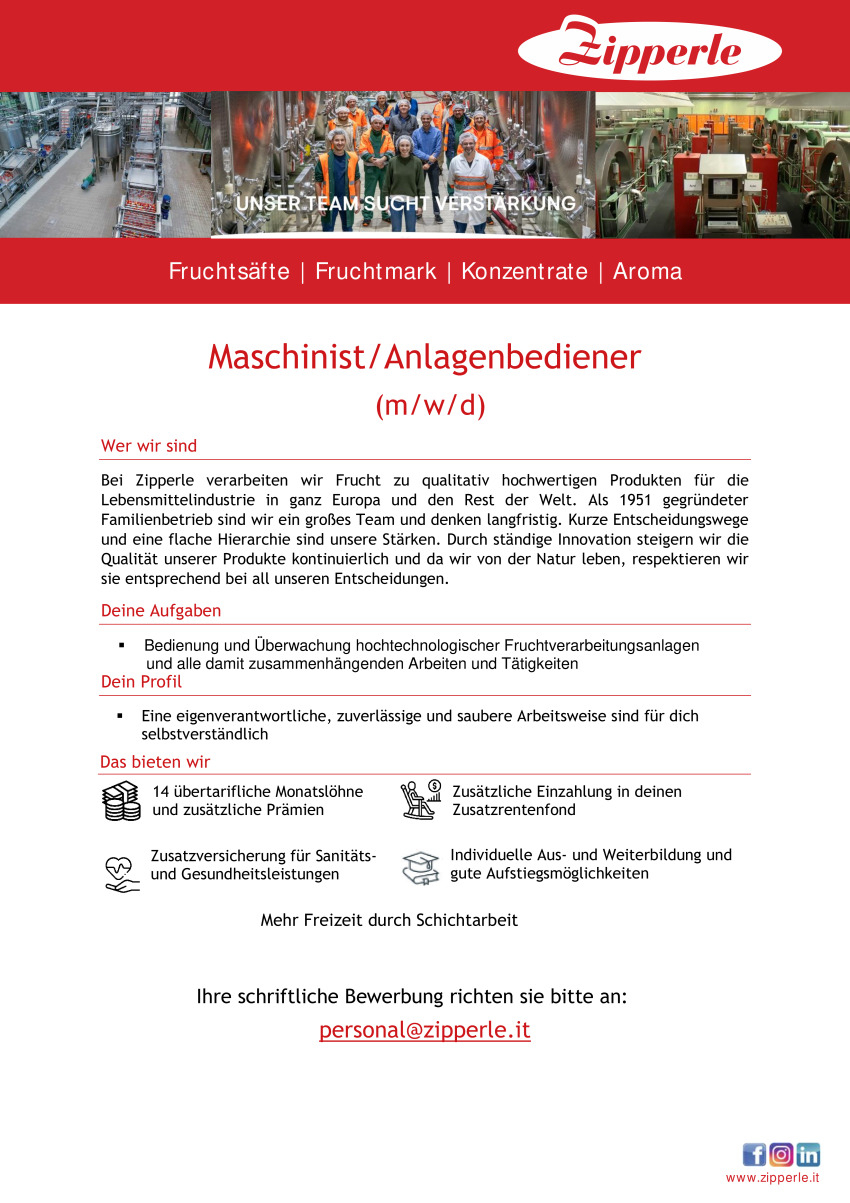 Maschinist / Anlagenbediener (m/w/d)