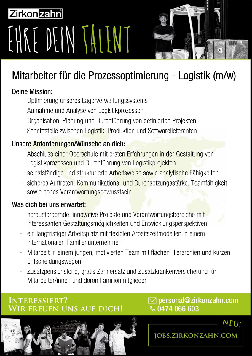 Mitarbeiter für die Prozessoptimierung - Logistik (m/w)