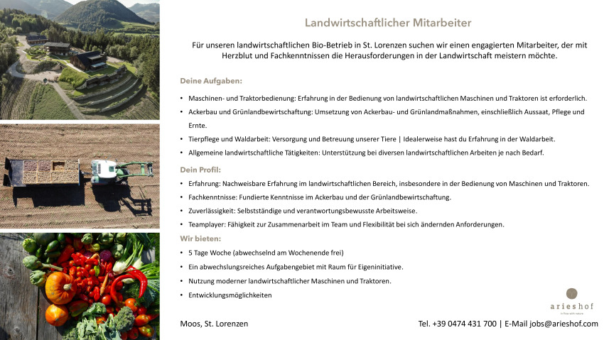 Landwirtschaftlicher Mitarbeiter (m/w/d)