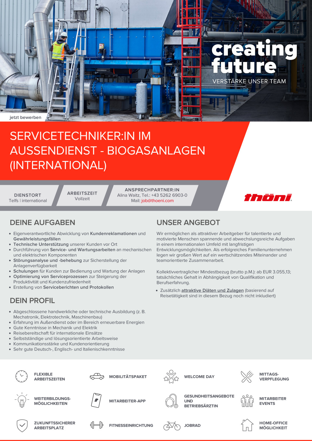 Servicetechniker:in im Außendienst - Biogasanlagen (international)
