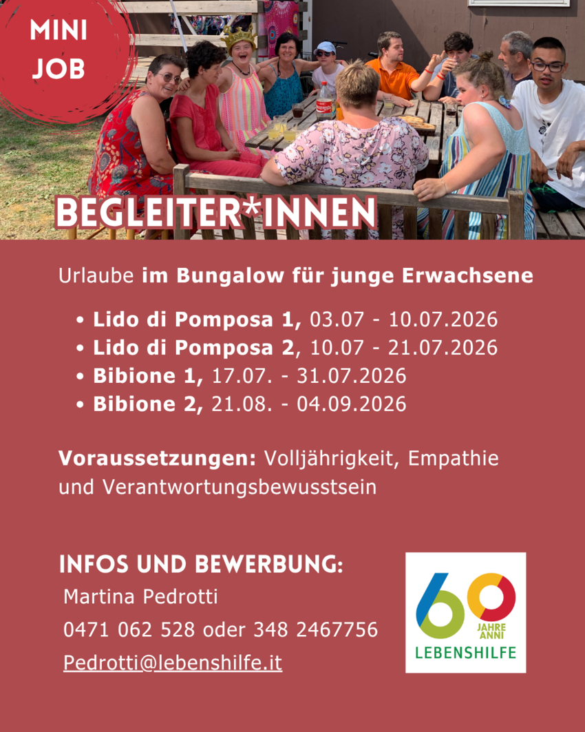 Begleiter:innen für Urlaube im Bungalow