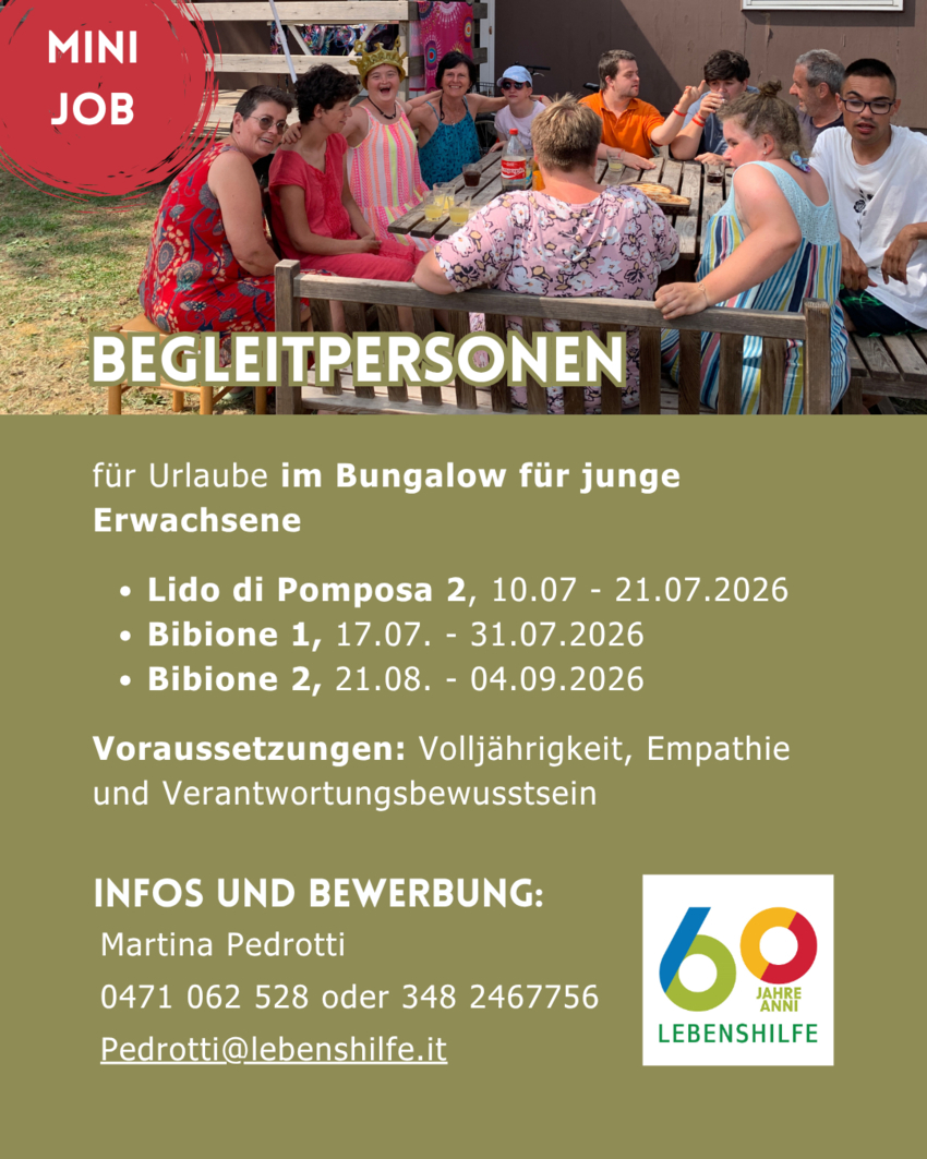 Begleiter:innen für Urlaube im Bungalow