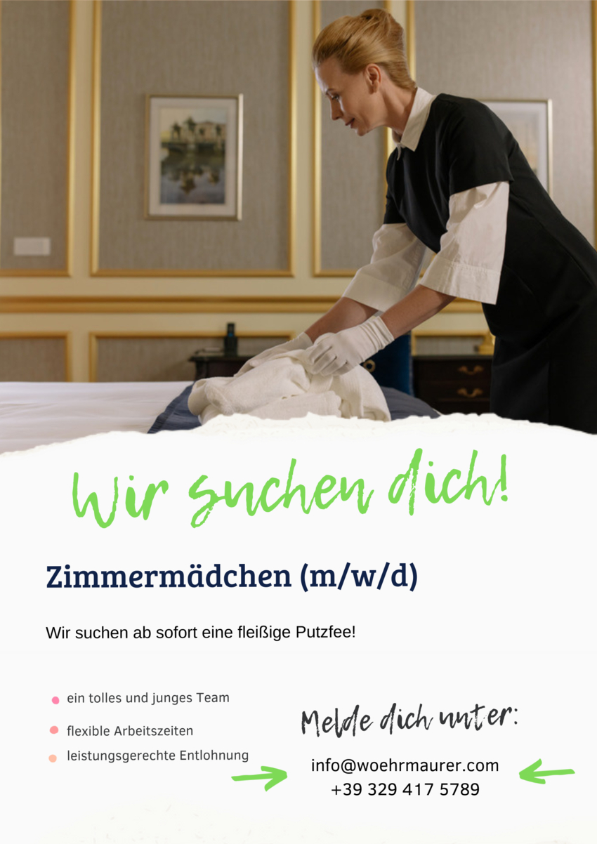 Zimmermädchen in Teilzeit (m/w/d)
