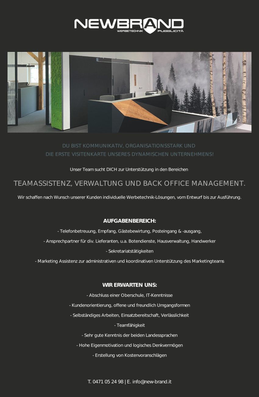 Frontoffice Mitarbeiter (m/w/d)