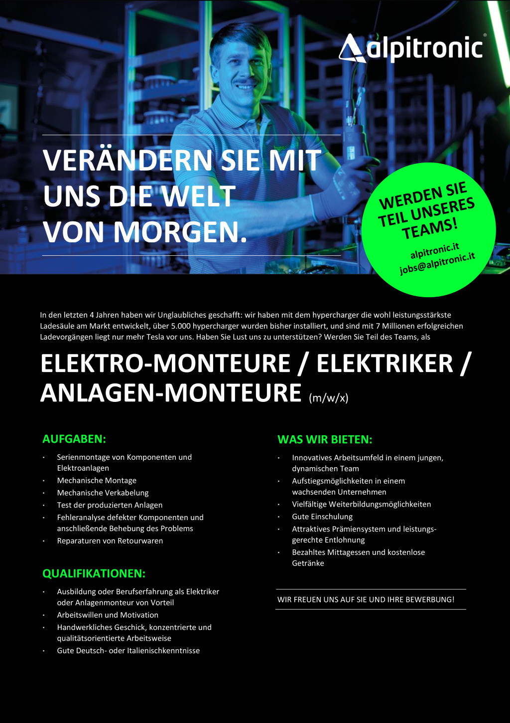 Elektro-Monteur / Elektriker / Anlagen-Monteur (m/w/x)