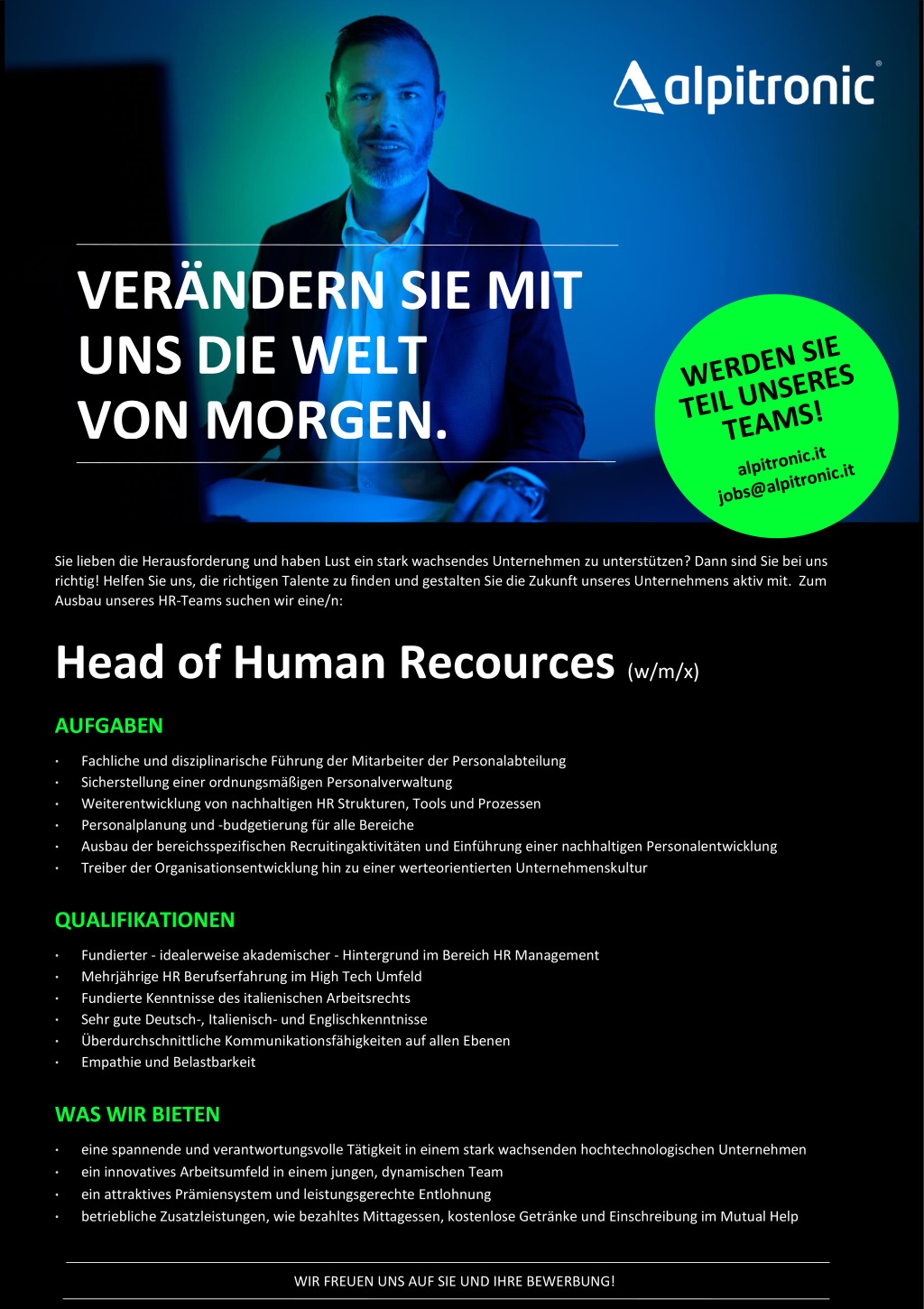 Head of Human Resources (w/m/x)