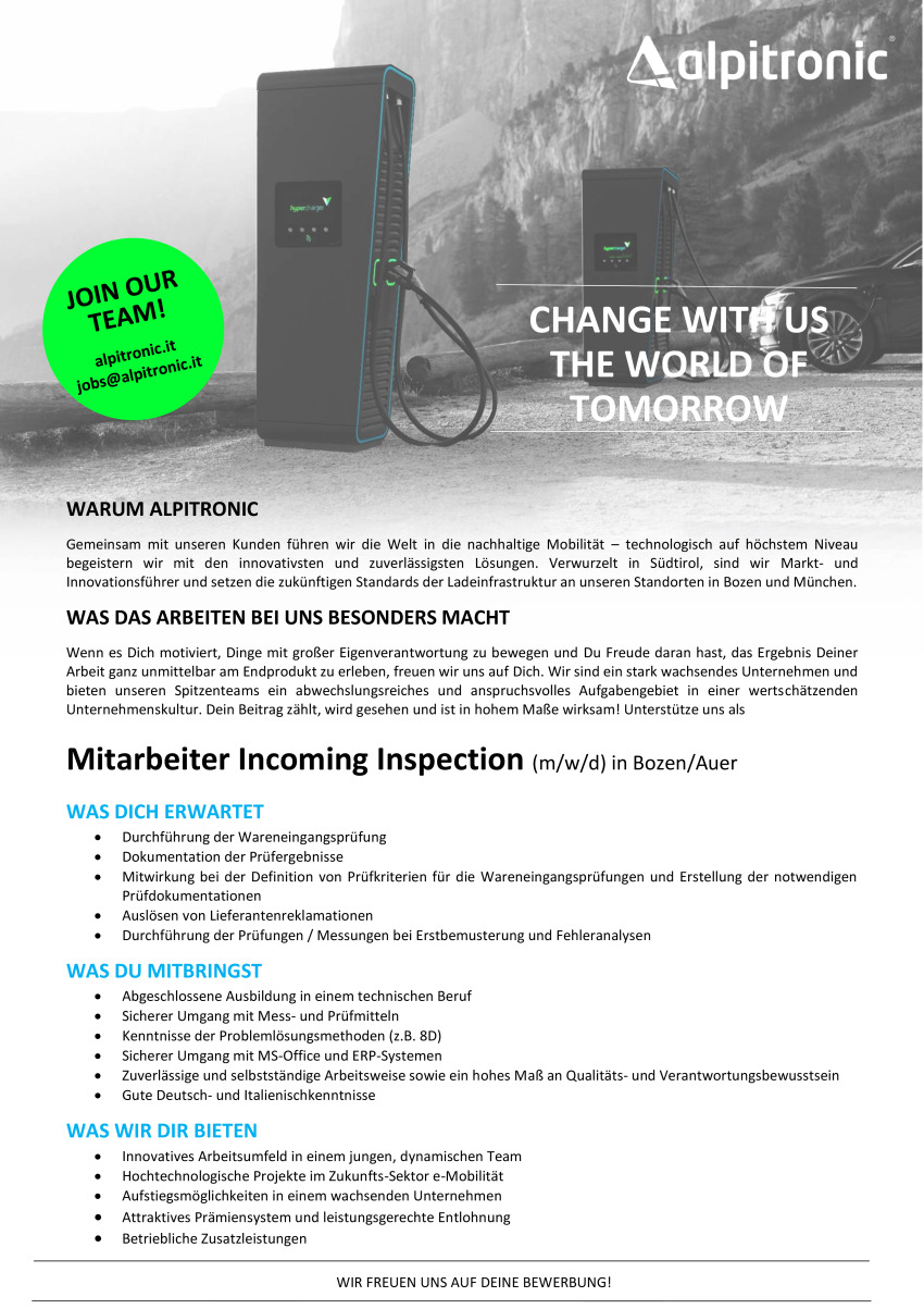 Mitarbeiter Incoming Inspection (m/w/d) 