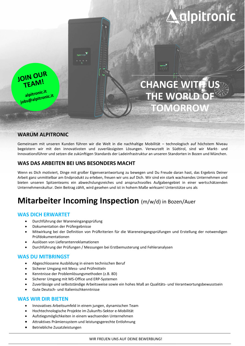 Mitarbeiter Incoming Inspection (m/w/d)