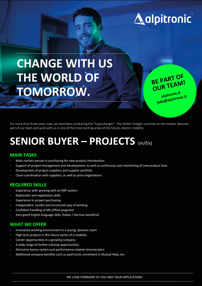 Senior Buyer - Projects (m/f/x)