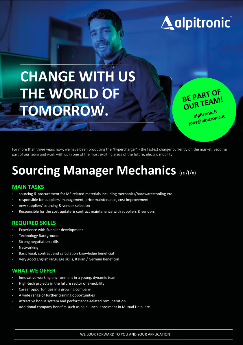 Sourcing Manager Mechanics (m/f/x)