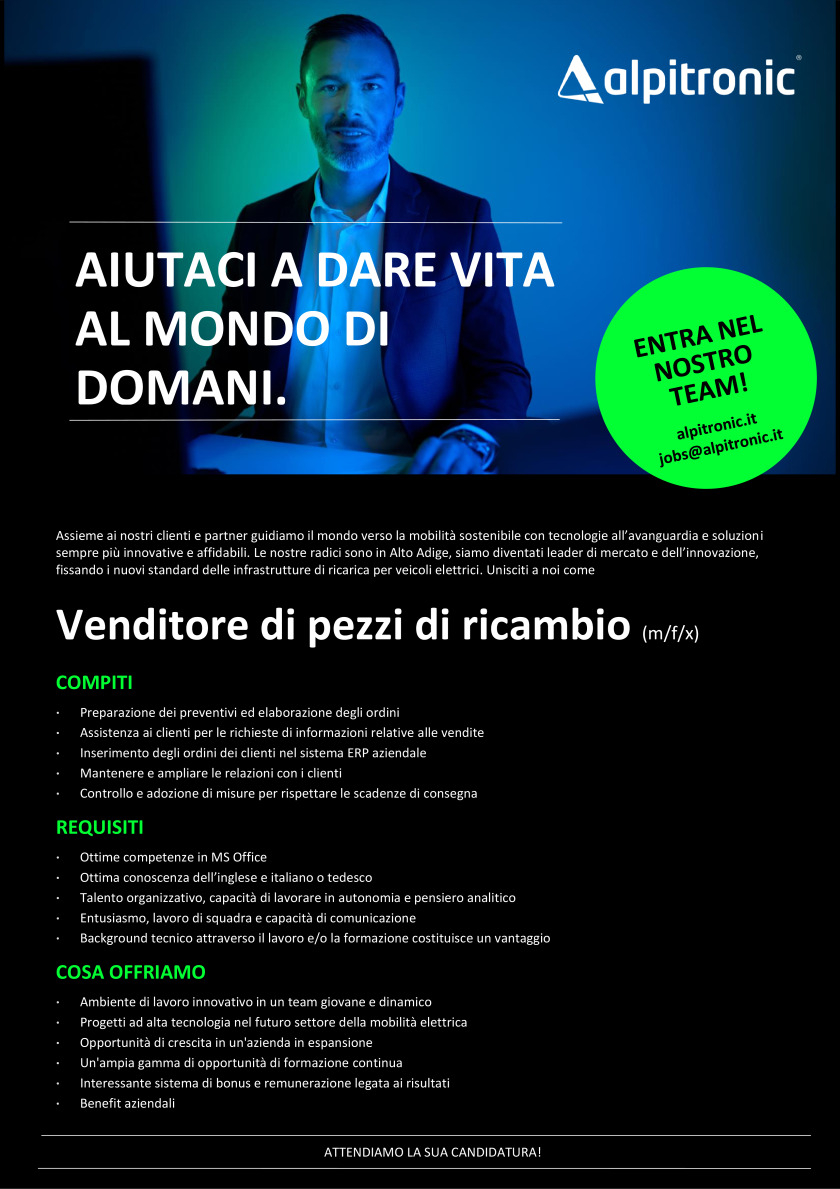 Venditore di pezzi di ricambio (m/f/x)