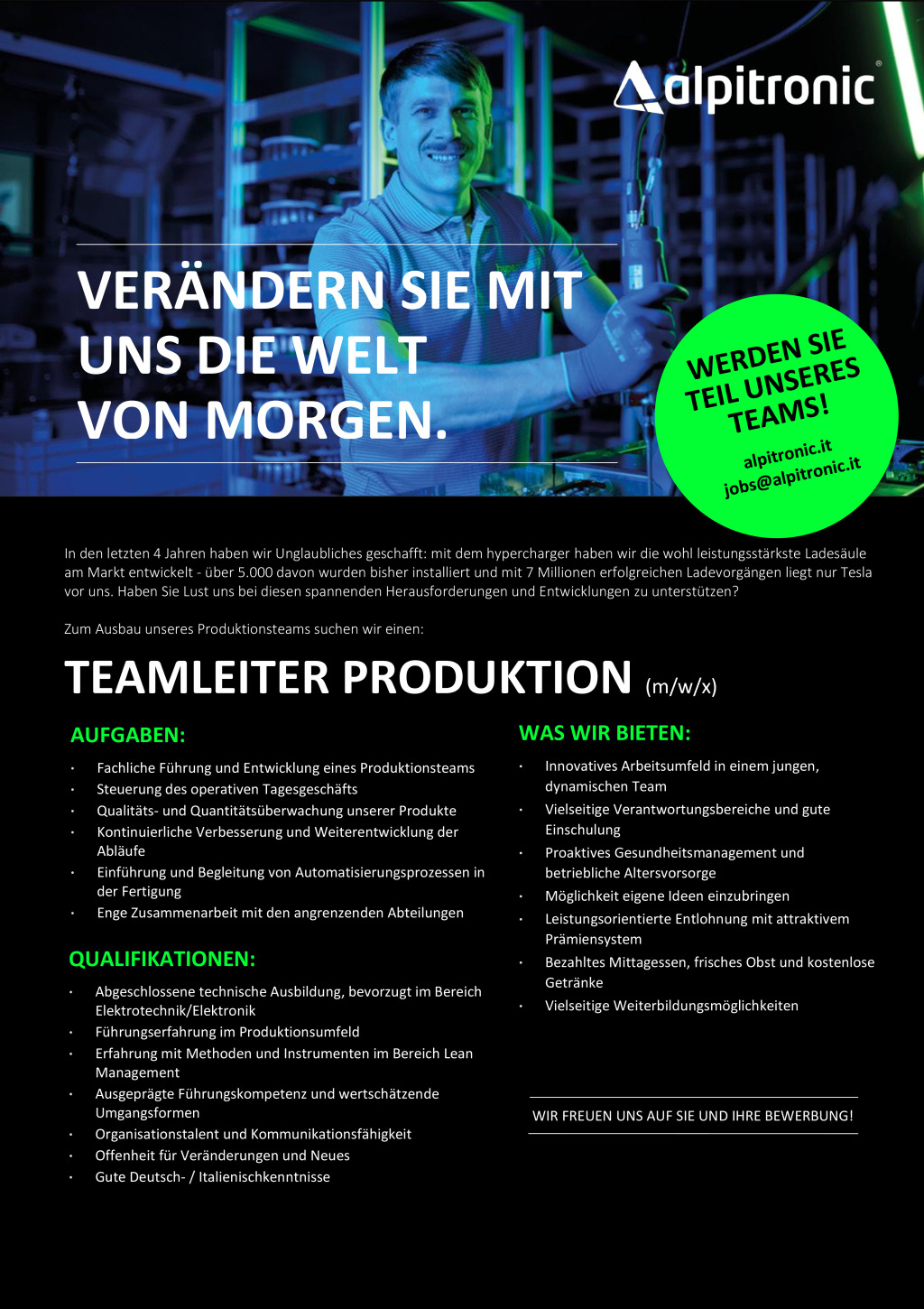 Teamleiter Produktion (m/w/x)