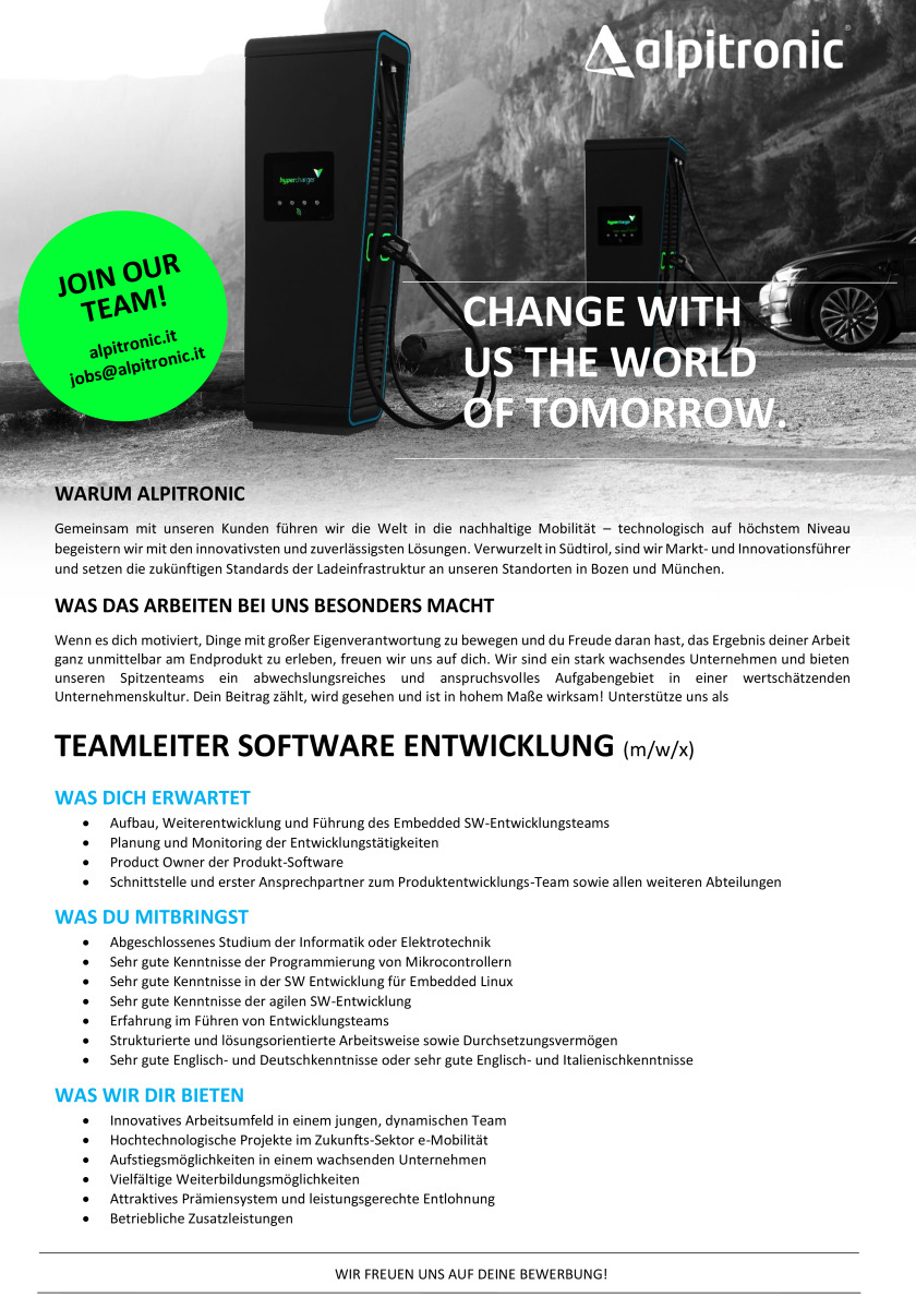 Teamleiter Softwareentwicklung (m/w/x)