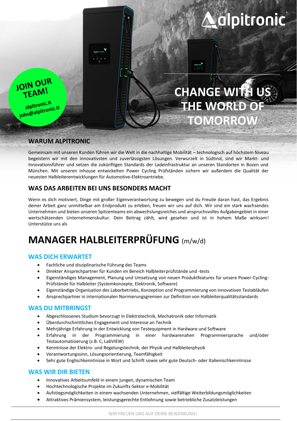 Manager Halbleiterprüfung (m/w/d)