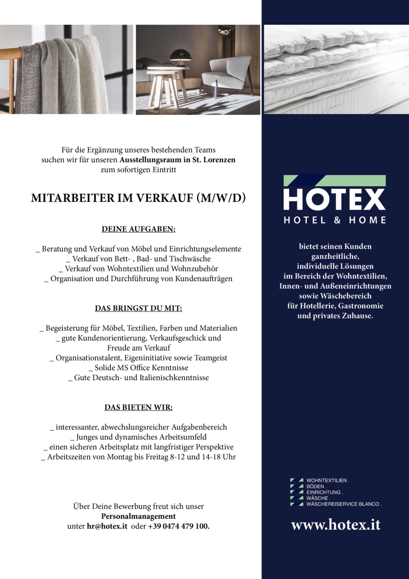 Mitarbeiter/in im Verkauf (m/w/d)