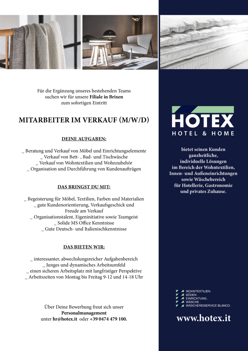 Mitarbeiter im Verkauf (m/w/d)