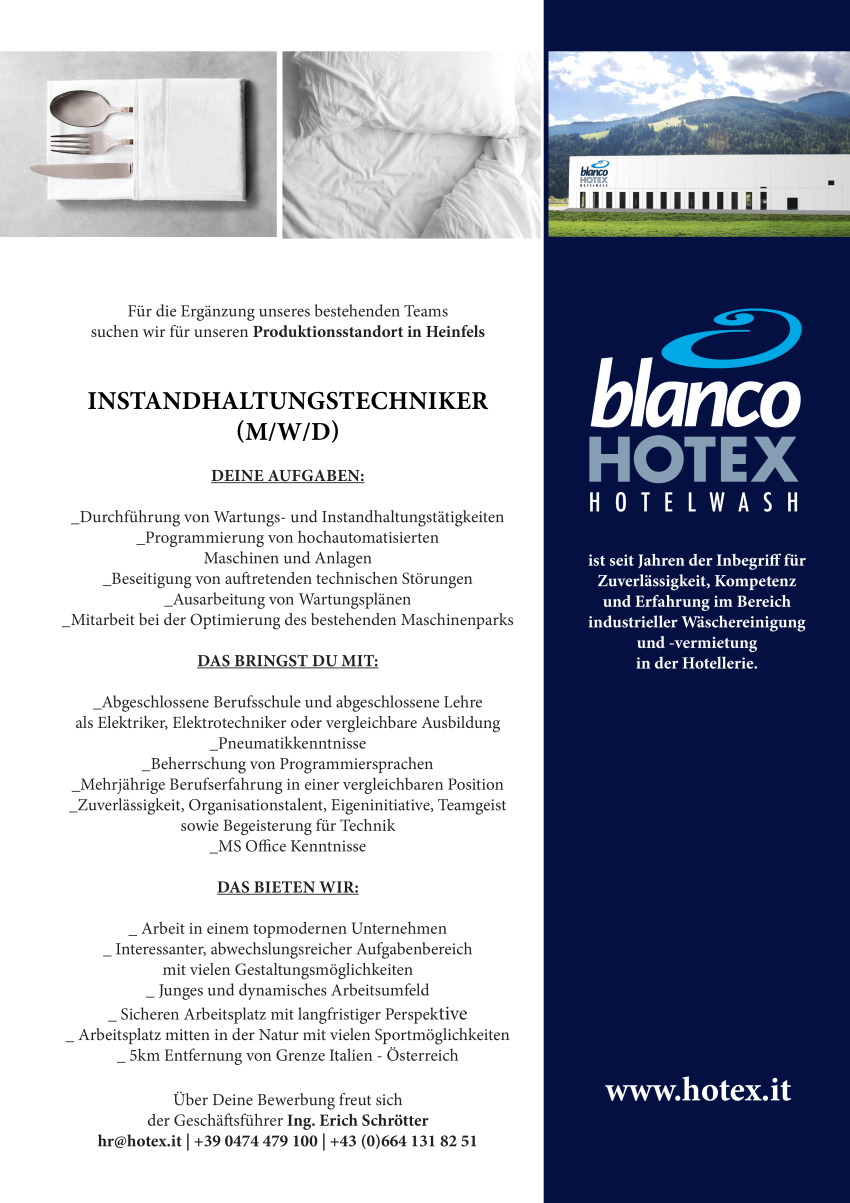 Instandhaltungstechniker (m/w/d)