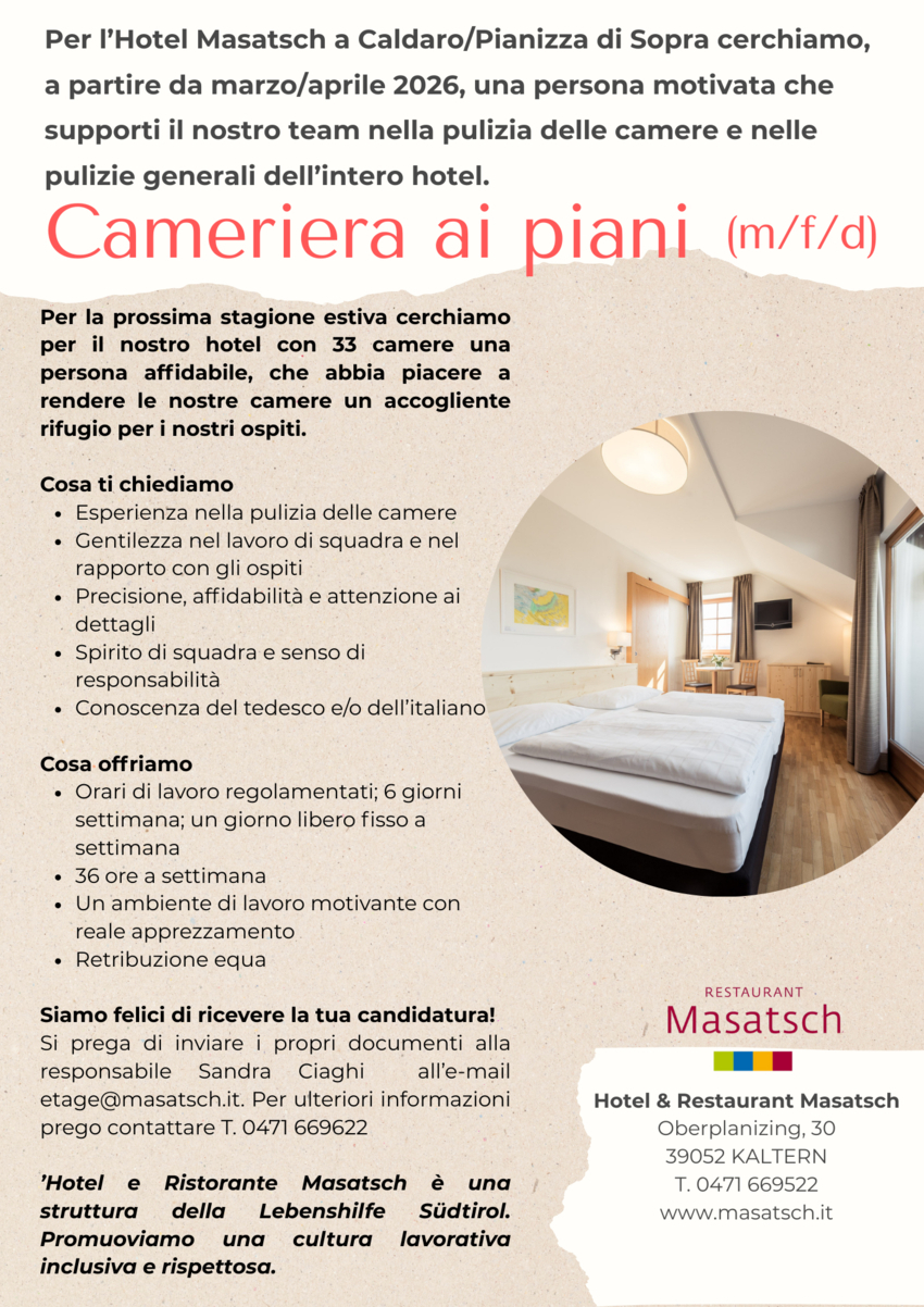 Cameriera ai piani (m/f/d)
