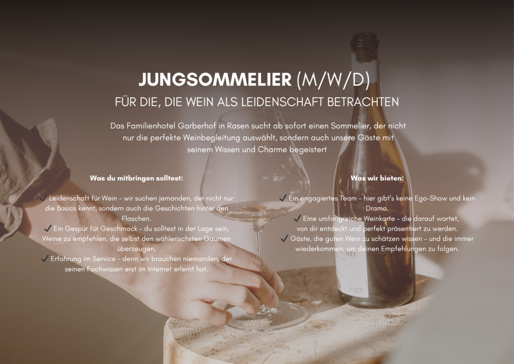 Jungsommelier (m/d/w)