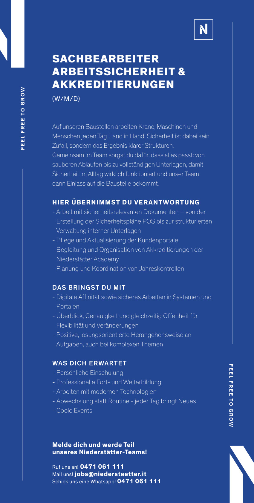Sachbearbeiter Arbeitssicherheit und Akkreditierungen (w/m/d)