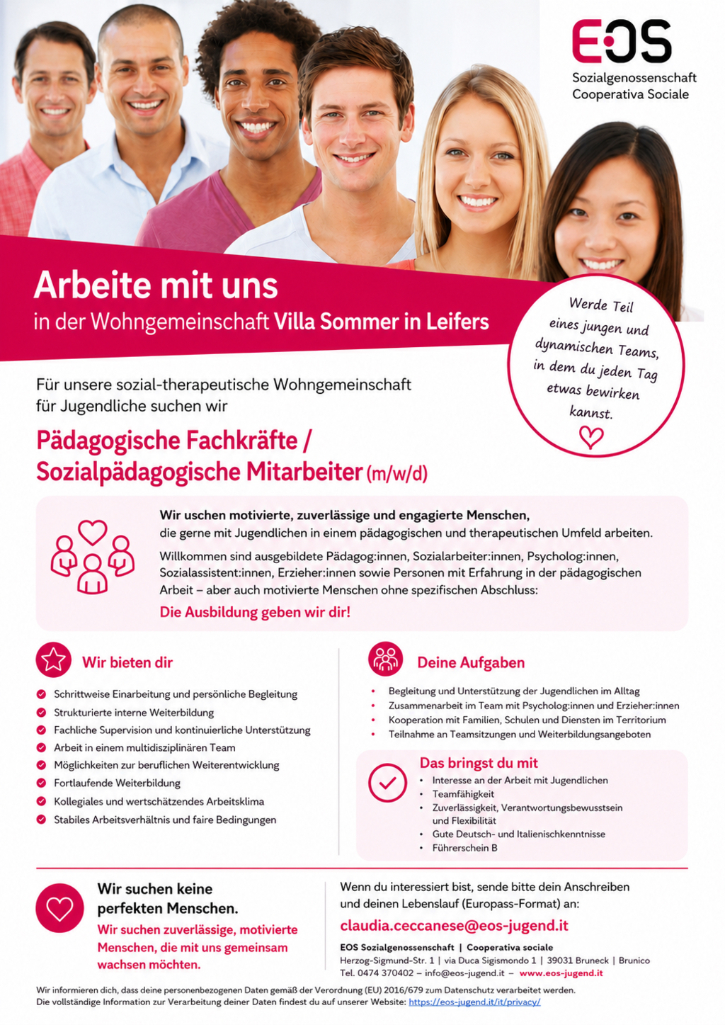 Pädagogische Fachkräfte / Sozialpädagogische Mitarbeiter (m/w/d)
