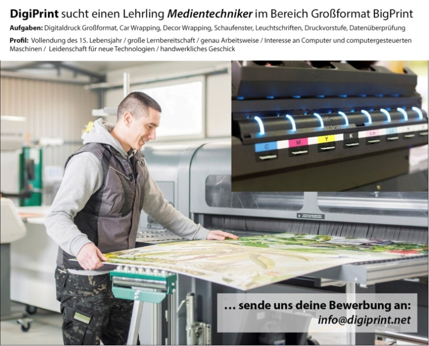 Lehrling Medientechniker im Bereich Großformat BigPrint (m/w) 