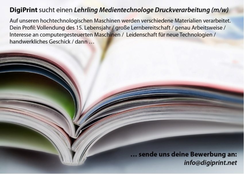 Lehrling Medientechnologe Druckverarbeitung (m/w)