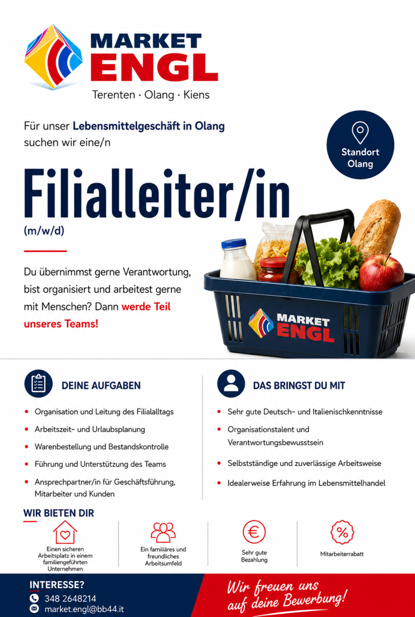Filialleiter/in für Lebensmittelgeschäft