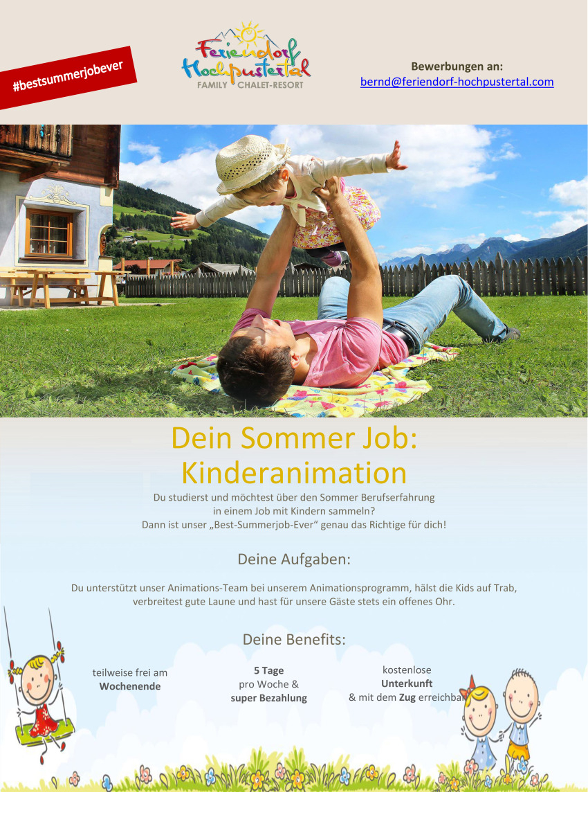 Dein Sommer Job: Kinderanimation (m/w/d)