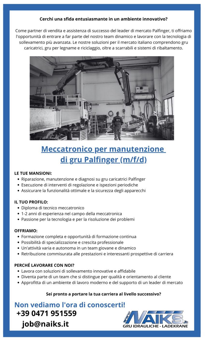 Meccanico per gru idrauliche Palfinger (m/f/d)