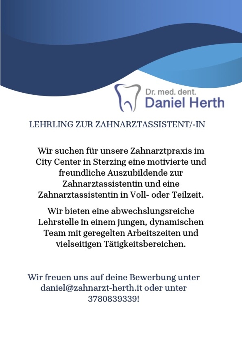 Lehrmädchen zur Zahnarztassistentin (m/w/d)