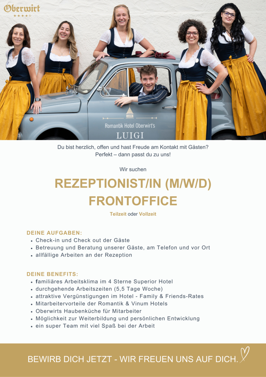 Rezeptionist/in (m/w/d)