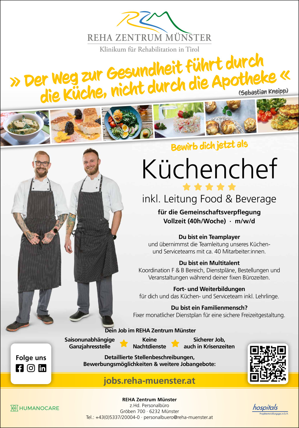 Küchenchef (m/w/d)  inkl. Leitung Food & Beverage