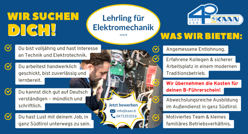 Lehrling für Elektromechanik (m/w/d)