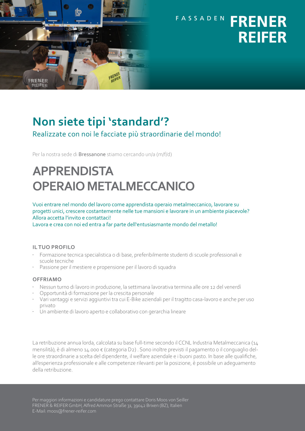 Apprendista Operaio Metalmeccanico (m/f/d)