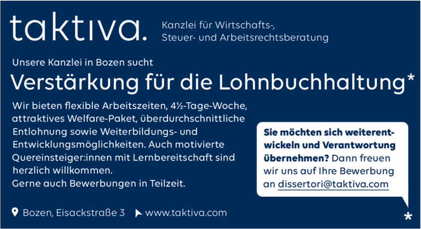 Verstärkung für die Lohnbuchhaltung