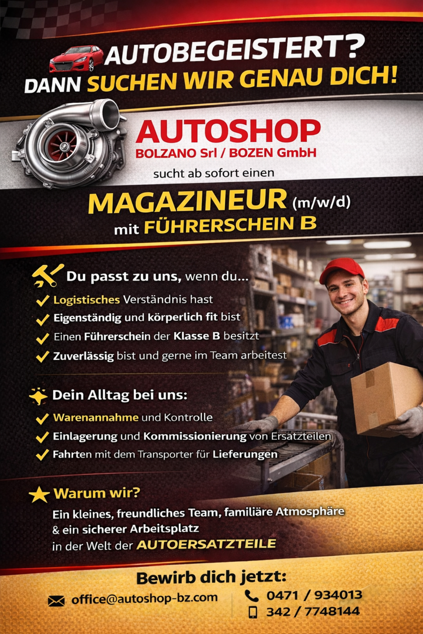 Magazineur (m/w/d) mit Führerschein B