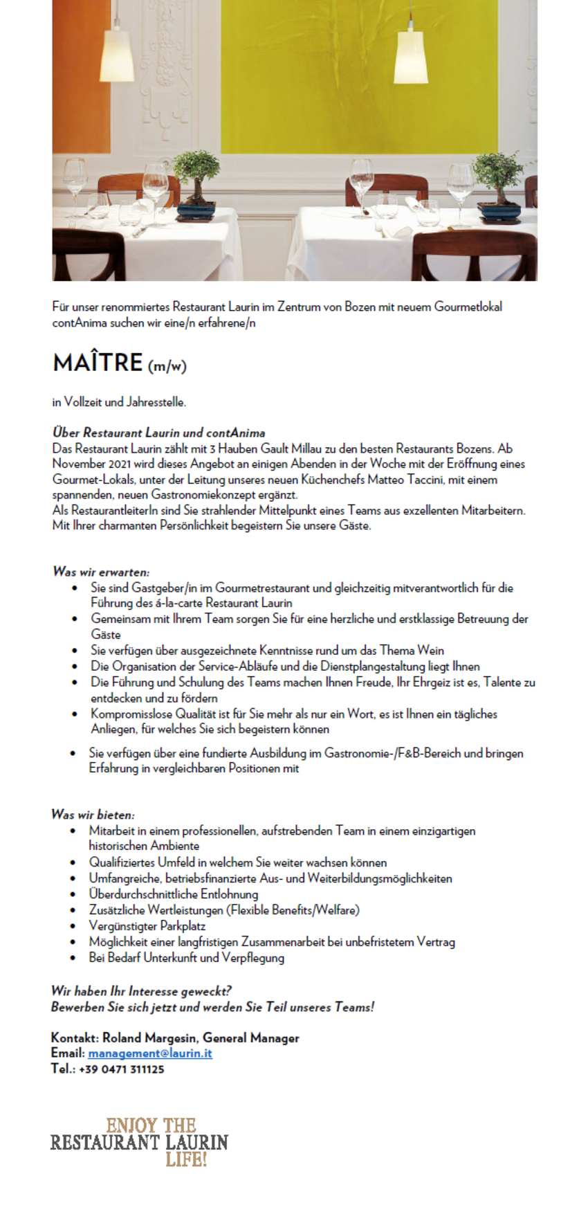 Maître (m/w)