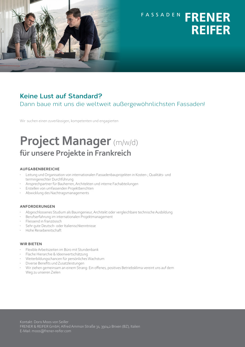 Project Manager (m/w/d) für unsere Projekte in Frankreich
