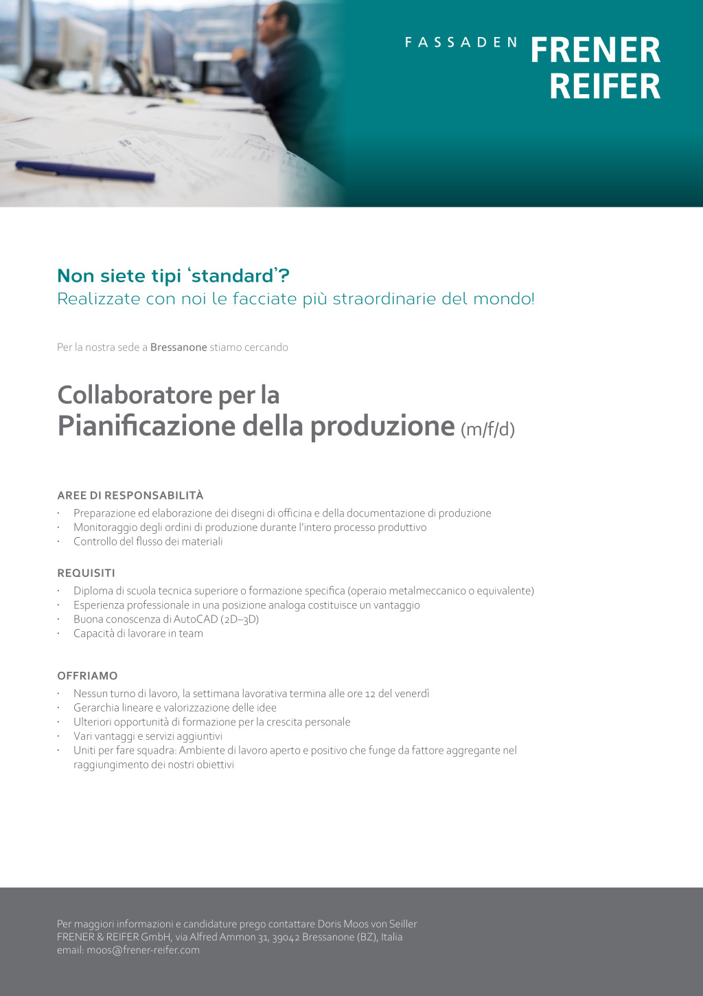 Collaboratore per la preparazione del lavoro (m/f/d)